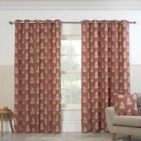 Esher Eyelet, Terracotta - Ready Made Curtains - Image 3